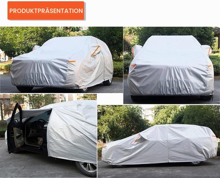 kayme Autoabdeckung Wasserdicht Atmungsaktiv, Vollgarage Autoplane für Sonne Regen Staub Schutz, kom