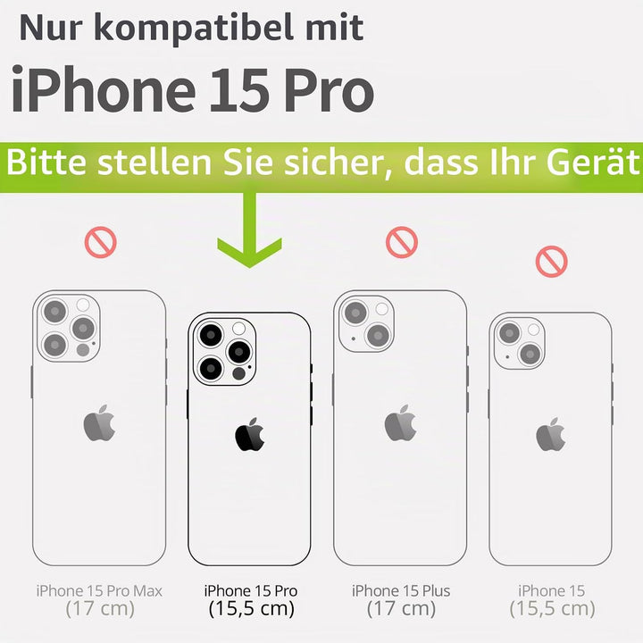 Carveit Holz Cover für iPhone 15 Pro hülle, Kompatibel mit Magsafe Silikon Stossfeste Cover, Magneti