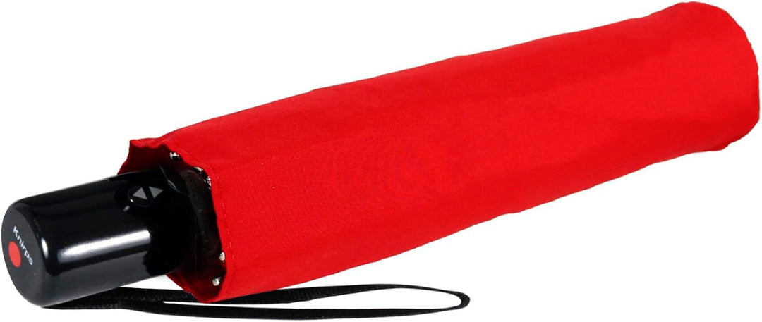 Knirps Regenschirm Slim Duomatic - klein und leicht mit Auf-Zu Automatik - red Rot, Rot