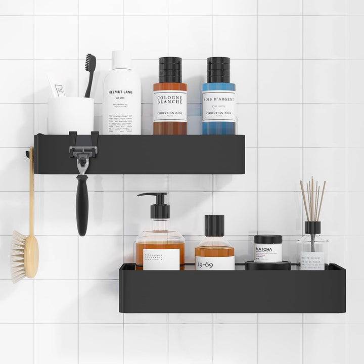 Kitsure Duschablage ohne Bohren - 2 Stück rostfreie Badezimmer Organizer, schnell trocknende Badrega