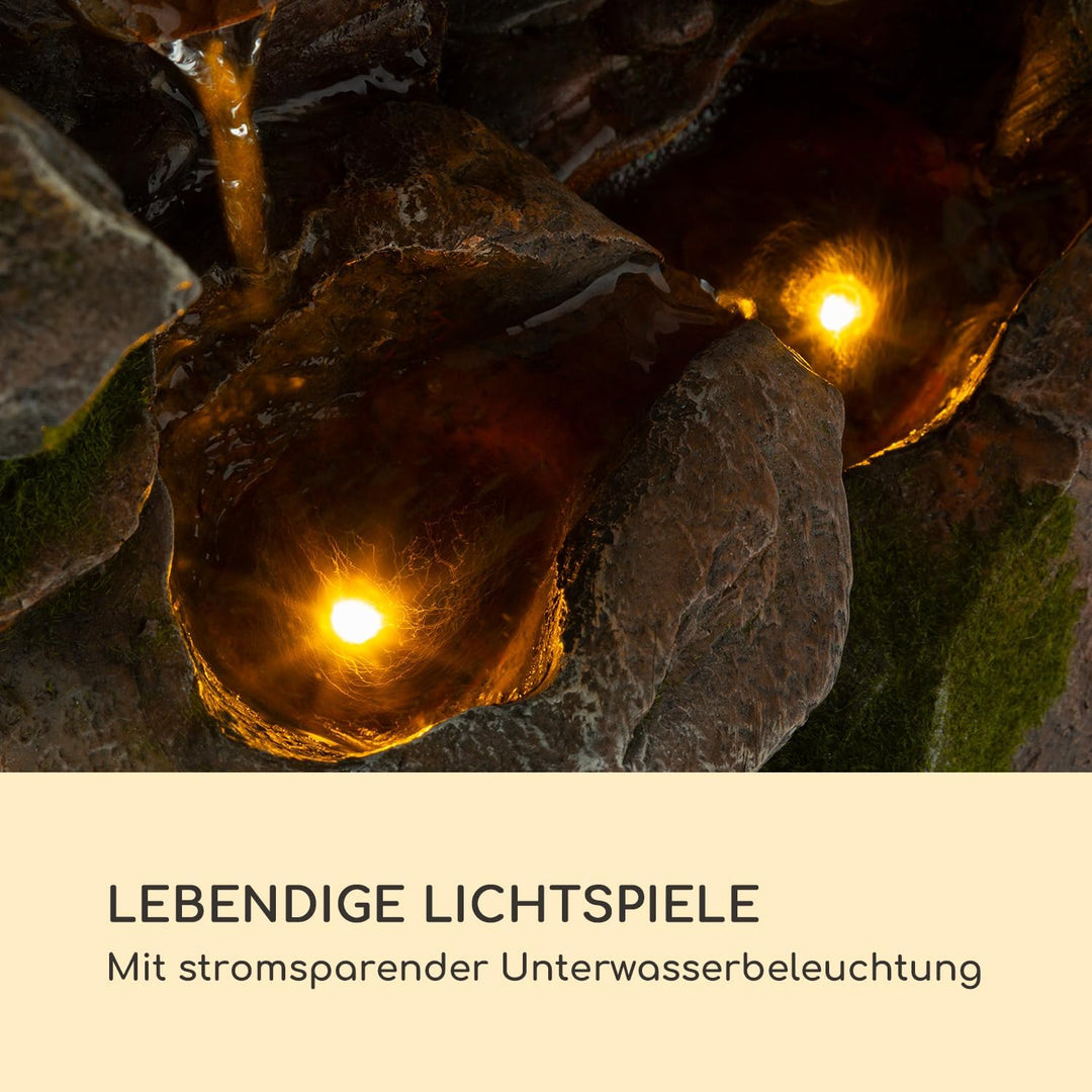 Blumfeldt Mystic Tree Solarbrunnen, inkl. Solarpanel, Lithium-Ionen-Akku (ca. 5h Laufzeit), LED-Bele