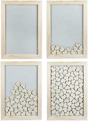 Ideen mit Herz Holzrahmen mit Herzen zum Beschriften | 30 x 42 cm | Alternative zum klassischem Hoch