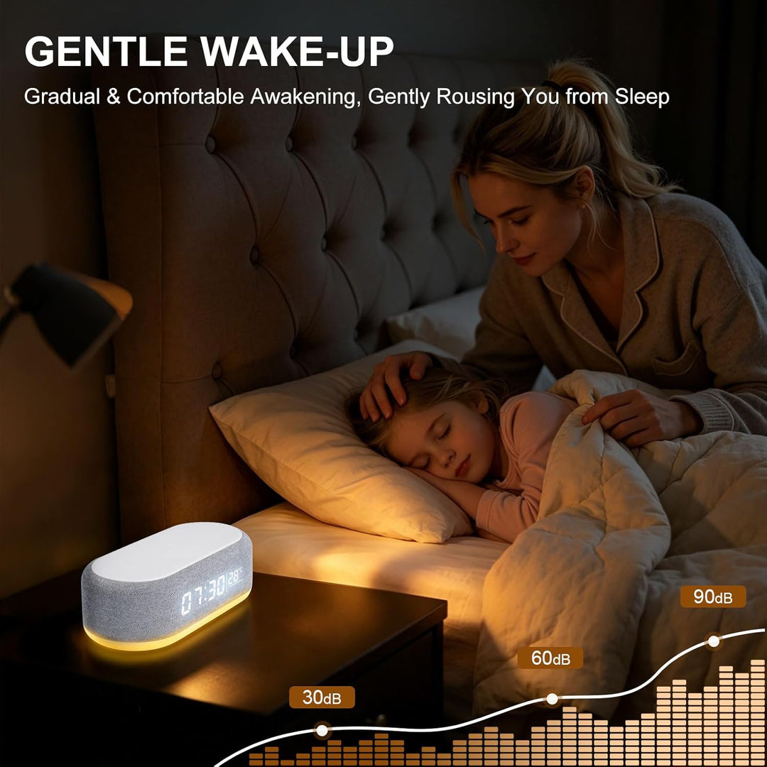 4 In1 Smart Wecker, Digitaler Tischwecker mit Licht und Ladestation, Radiowecker mit Ladefunktion &