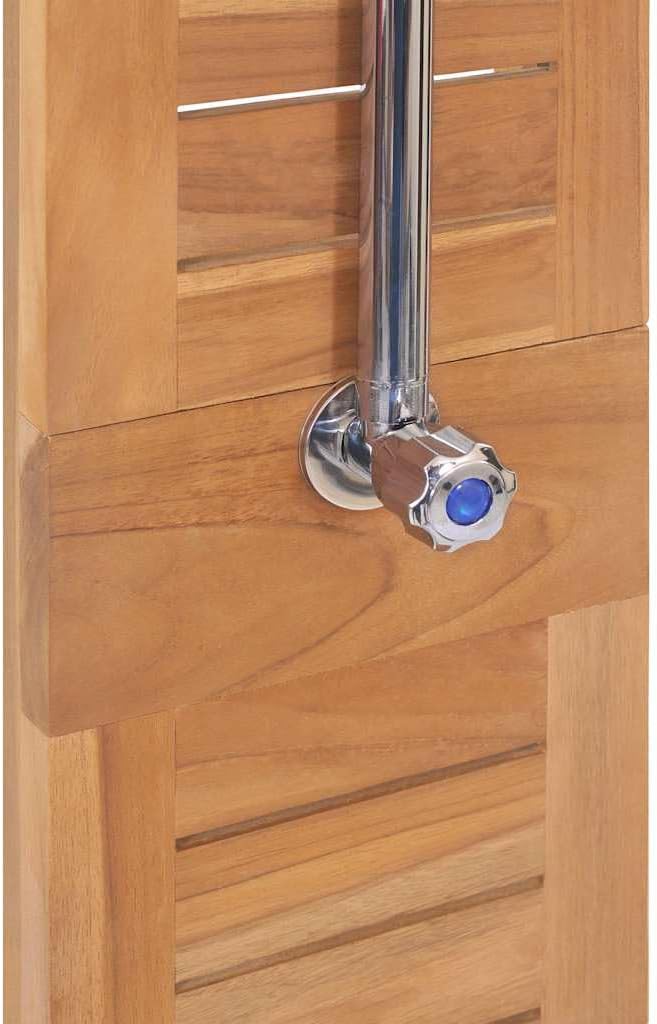 vidaXL Teak Massivholz Gartendusche Aussendusche Pooldusche Solardusche