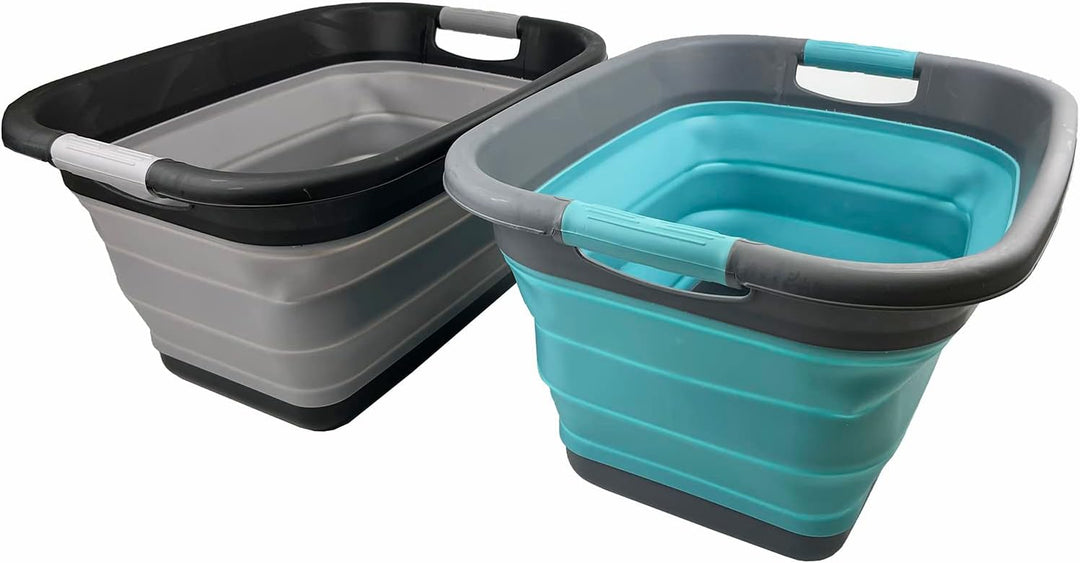 SAMMART 25L Zusammenklappbarer Wäschekorb/wanne - faltbarer Aufbewahrungsbehälter/Organizer-tragbare