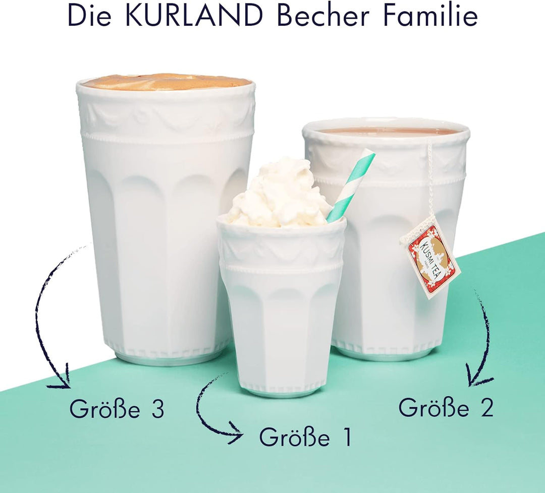 KPM Berlin KURLAND Becher Gr. 3 Duo-Set 2 tlg., Porzellan, Latte Macchiato, Kaffeebecher, handmade,