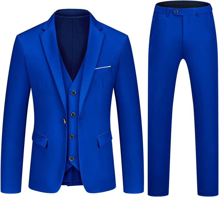 KUDMOL Herren 3-Stücke Anzug Business EIN Knopf Smoking Anzug für Männer Smoking Klassische Blazer W