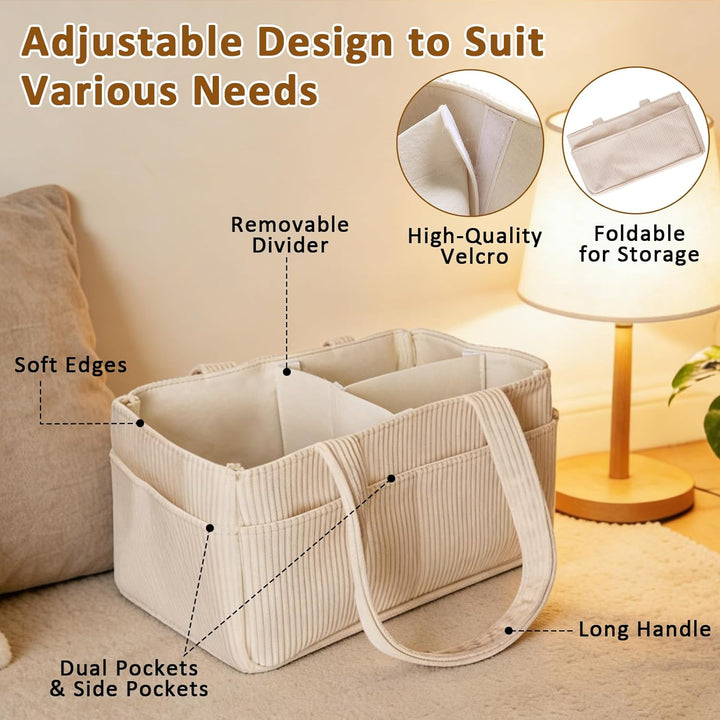 Wickeltisch Organizer, Wickelkorb Cord für Wickeltisch, Wickeltasche Organizer mit Herausnehmbaren F
