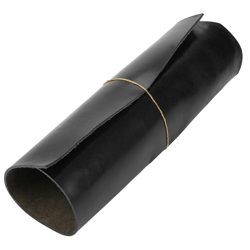 Pflanzlich gegerbtes Leder, handgefertigt, Kunsthandwerk, Nähen, Lederstück, Naturleder, Schwarz, 30