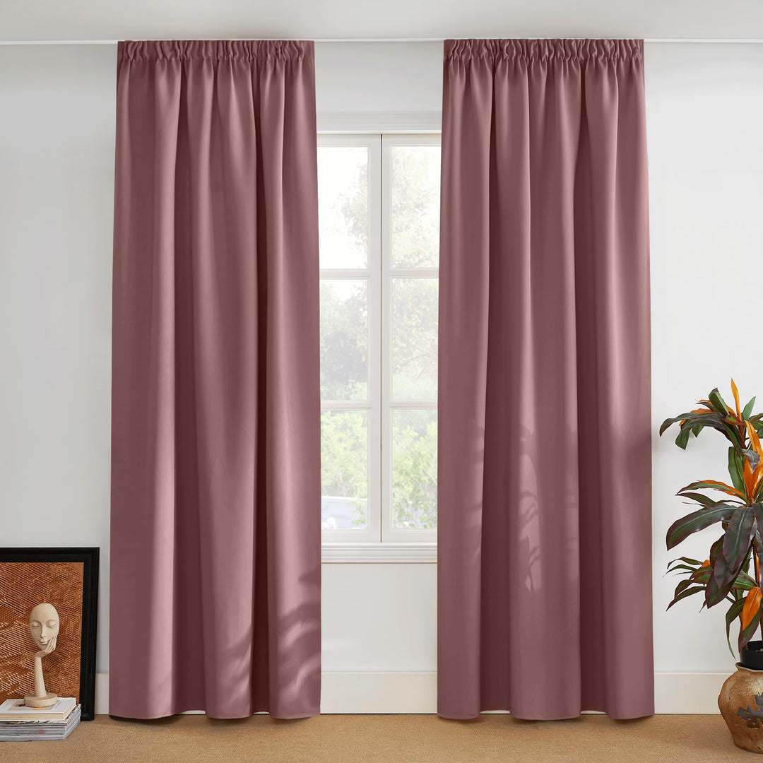 PONY DANCE Thermovorhang gegen Hitze Übergardinen Wohnzimmer mit Kräuselband 2er Set H 260 x B 140 c