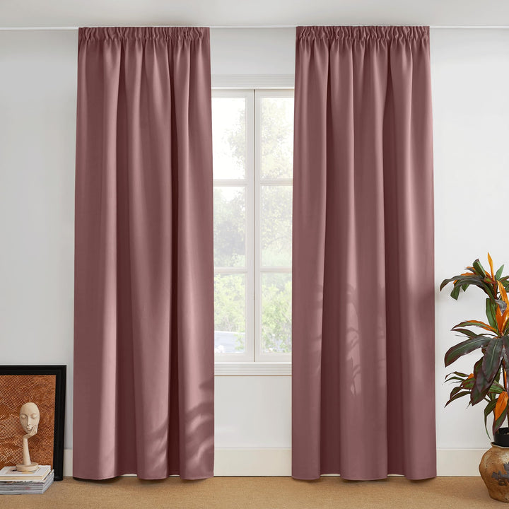 PONY DANCE Thermovorhang gegen Hitze Übergardinen Wohnzimmer mit Kräuselband 2er Set H 260 x B 140 c