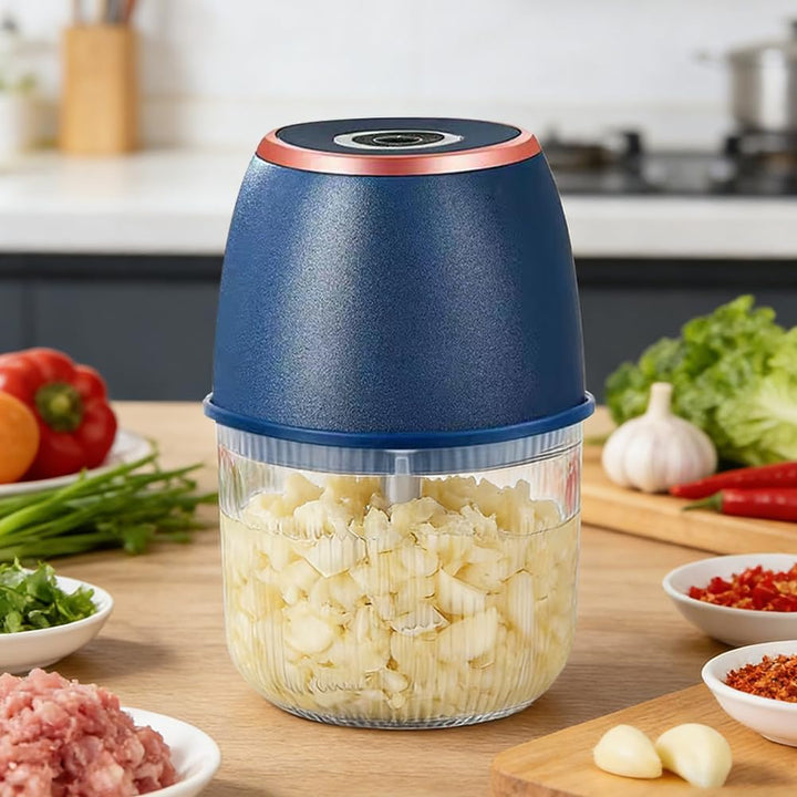 Zerkleinerer Küche Elektrisch Mini Zwiebelschneider - 350ml Multizerkleinerer Kabelloser USB-Aufladu
