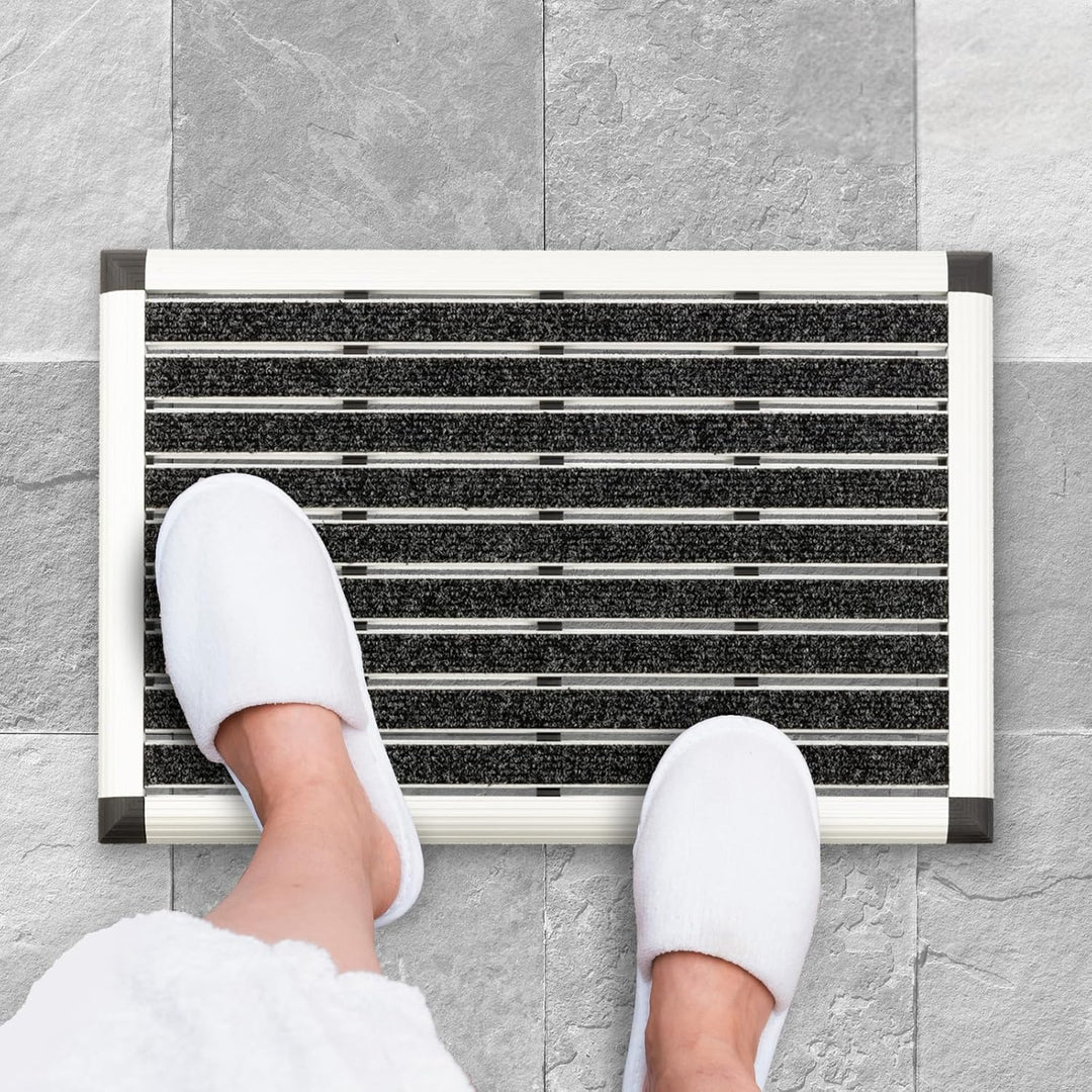 etm Alu Fussmatte Elegant Mat - effektiv reinigender Fussabtreter - Schmutzfangmatte in 2 Grössen -