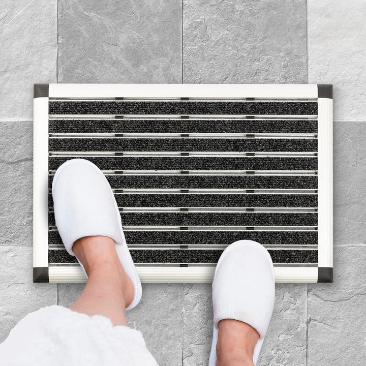 etm Alu Fussmatte Elegant Mat - effektiv reinigender Fussabtreter - Schmutzfangmatte in 2 Grössen -