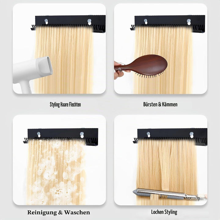2 pcs Haarverlängerungsaufhänger, Haarverlängerungs-Perücken-Aufbewahrungshalter, Kamm, Haarfarbe Di