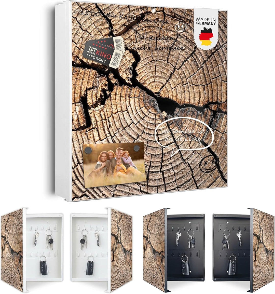 banjado Grosser Schlüsselkasten Metall - Schlüsselbox 30x30cm mit 32 Haken - Schlüsselkasten modern