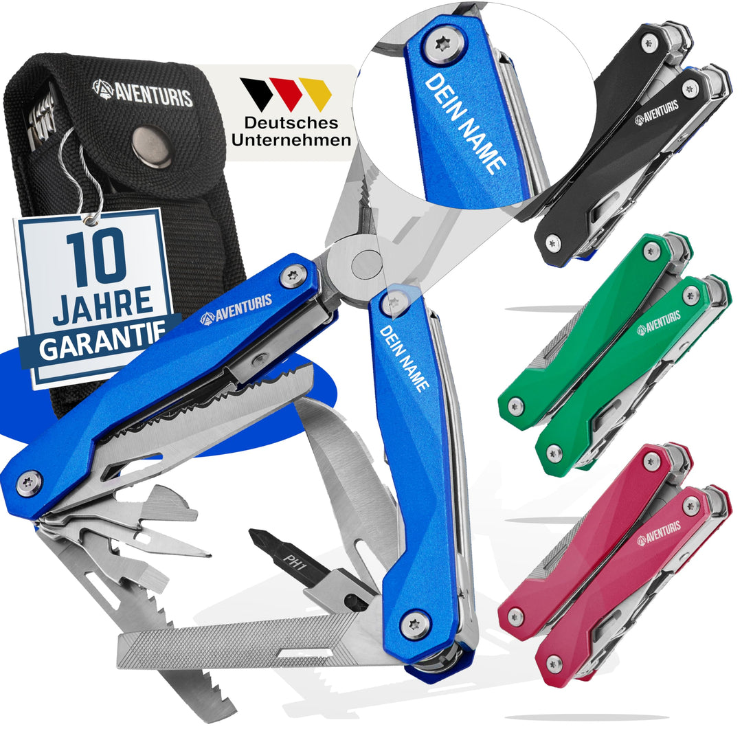 AVENTURIS® Multitool PERSONALISIERT. Tolles Multifunktionswerkzeug als Fahrrad zubehör oder Outdoor