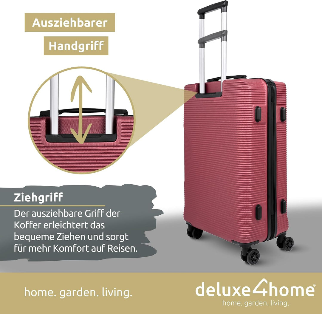 4 TLG. Hartschalenkofferset Reisekoffer Koffer &amp; Trolley Burgunder Rot I Kofferset ABS-Hartschale mi