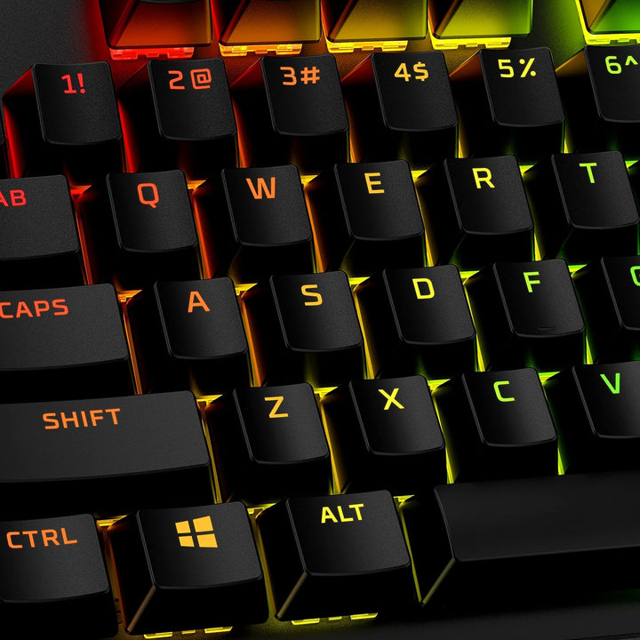HyperX PBT Keycaps – Kompletter Tastensatz, Double Shot PBT-Material, Englisches (US) Layout, 104, B