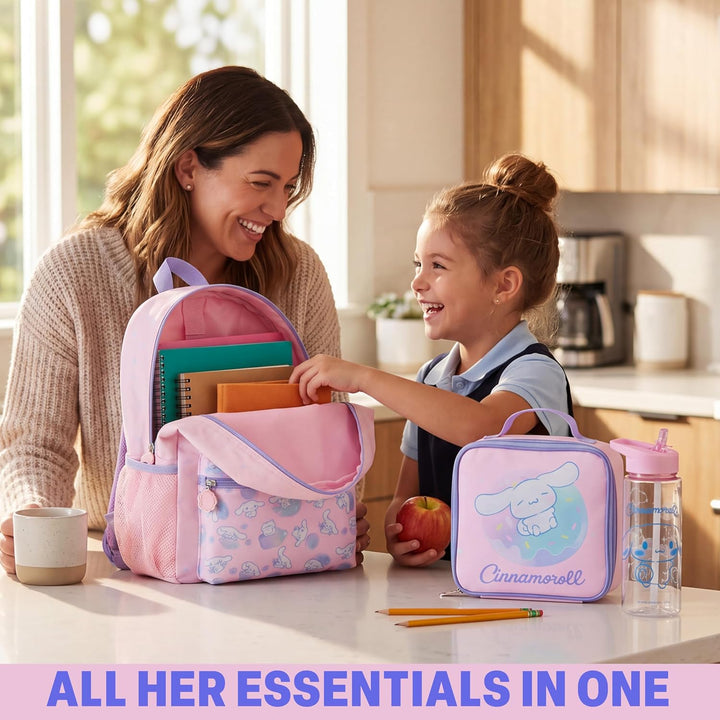 Get Trend Hello Kitty Cinnamoroll Rucksack Kinder 4 TLG. Kinderrucksack, Trinkflasche 500ml, Federmä