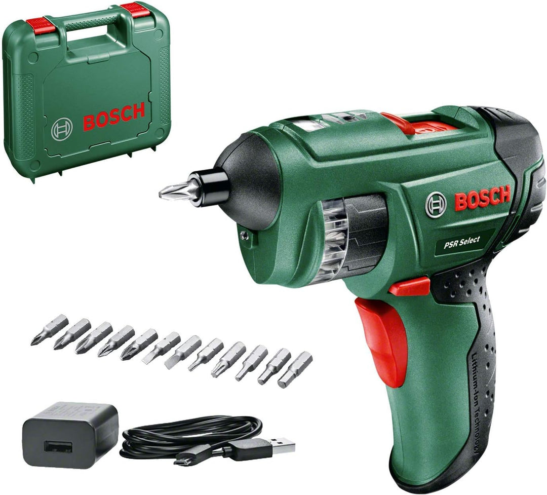 Bosch Home and Garden 0603977005 Akkuschrauber PSR Select (1,5 Ah, 3,6 Volt System, mit Micro USB, i