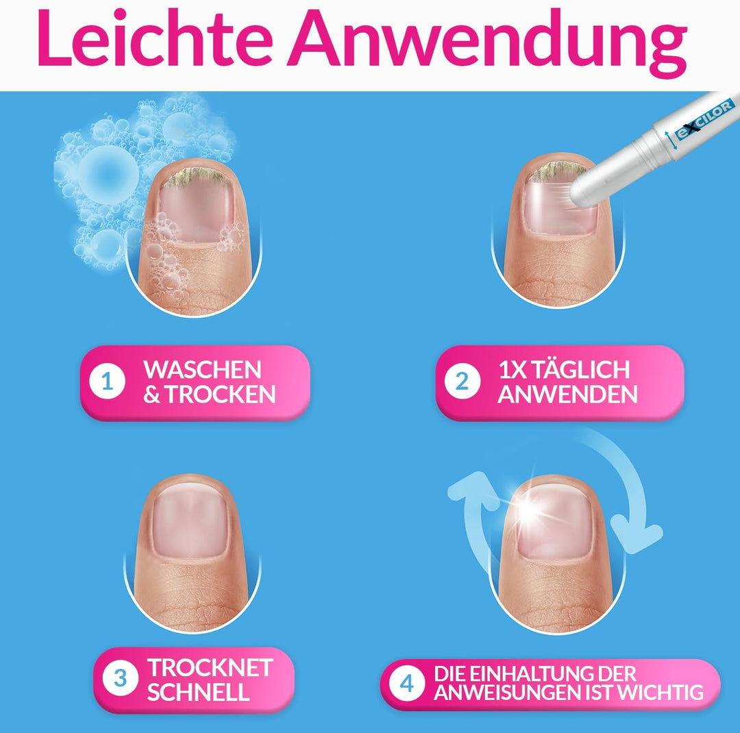 EXCILOR EASY PEN - Nagelpilz-Behandlung - Einfacher Stift - Aktiv gegen Vergilbung - Besonders prakt