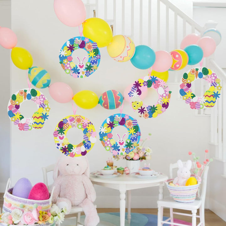 8 Stück Ostern Basteln Kinder, Ostern Kränze Bastelset für Kinder, 274 stk Oster Kranz DIY Kits, Ost