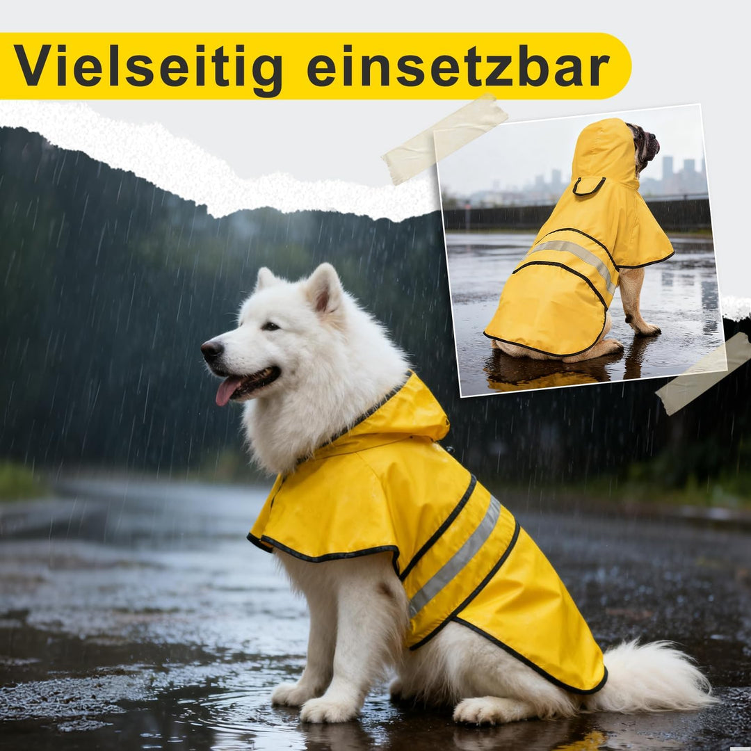 Reflektoren Hunderegenmantel-Hunde Wasserdichter Regenmantel mit Kapuze, Haustier Outdoor-Aktivitäte