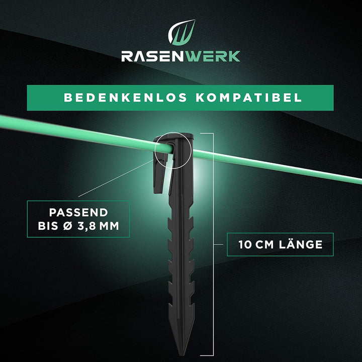 Erdnägel für Mähroboter Begrenzungskabel - 500 Stück - Erdanker mit patentierter Form - Erdspiesse f