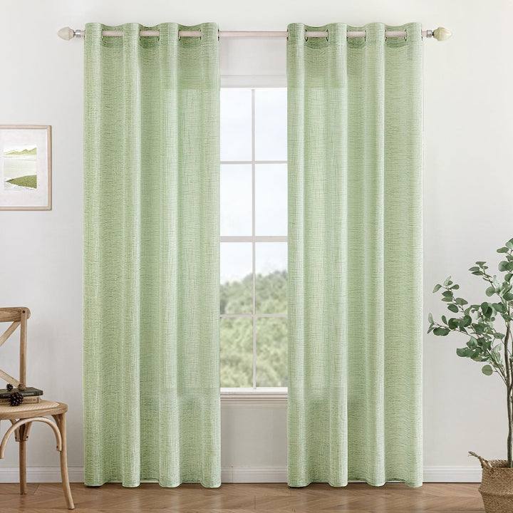 MIULEE Vorhang Gardinen Leinen mit ösen Voile Vorhänge Leinenoptik Gardinen Wohnzimmer Modern Fenste