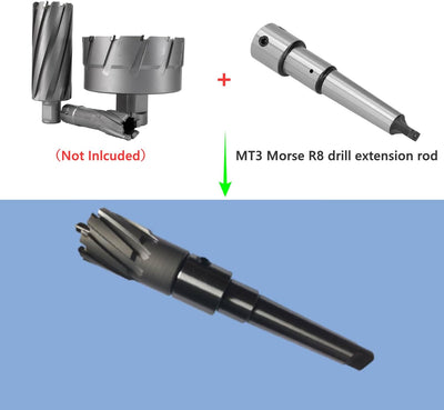 Ringschneidewelle, Weldonschaft MT3 auf 3/4 Zoll (3/4 Zoll), Bohrerverlängerungsadapter (Morsekegel