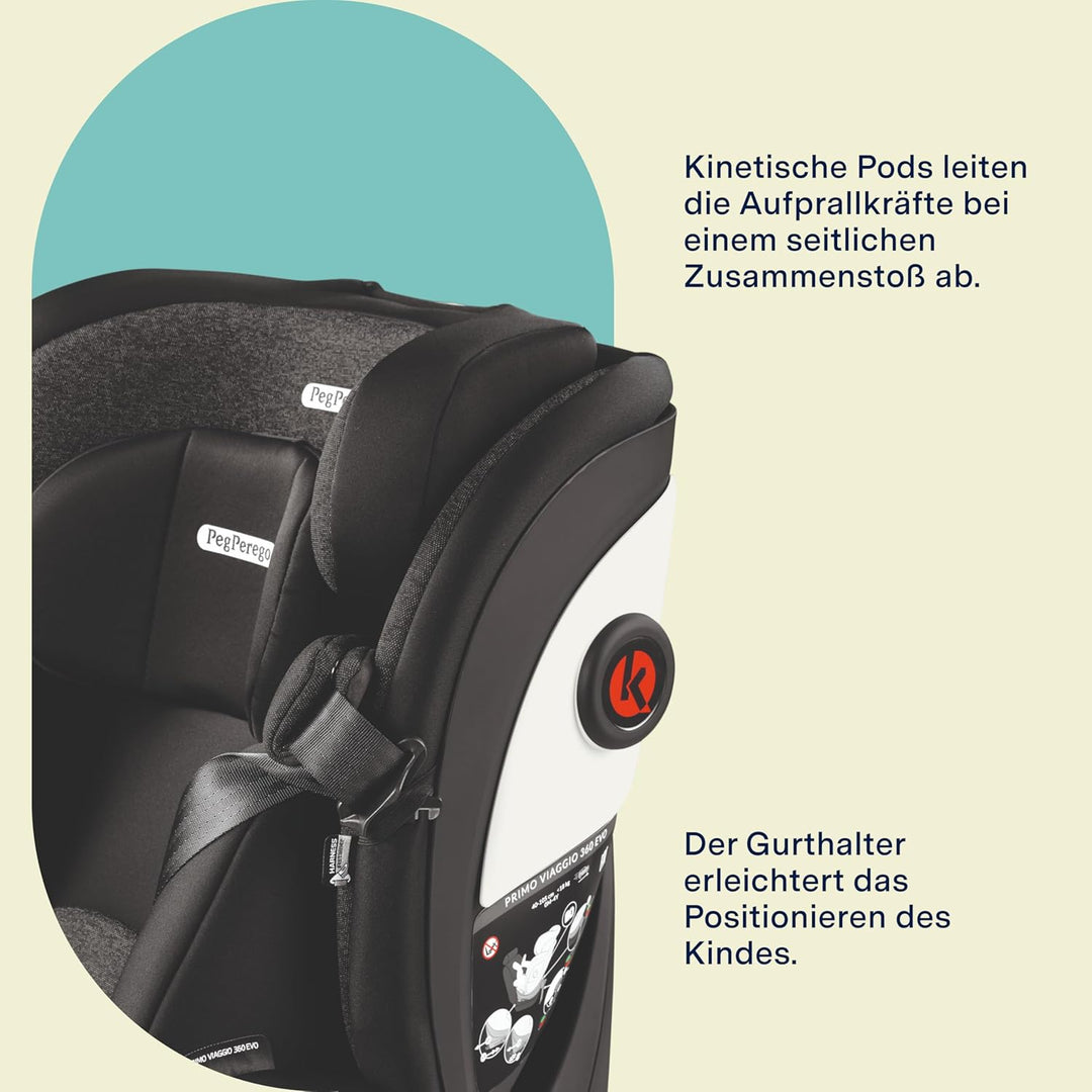 Peg Perego Primo Viaggio 360 EVO Autositz All-In-One mit ISOFIX, Drehbar, Verstellbar, für Kinder vo