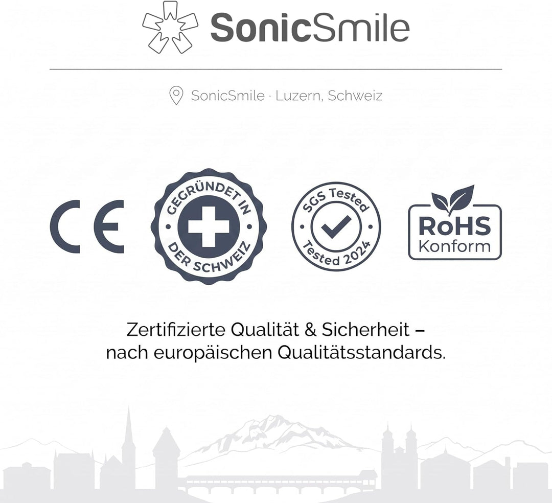 SonicSmile® Sonic Mini Munddusche – Kabellos & kompakt, Teleskop-Design, 4 Aufsätze, Zahnzwischenrau