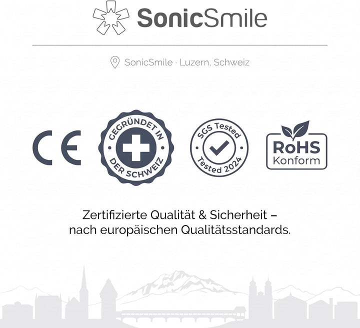 SonicSmile® Sonic Mini Munddusche – Kabellos & kompakt, Teleskop-Design, 4 Aufsätze, Zahnzwischenrau