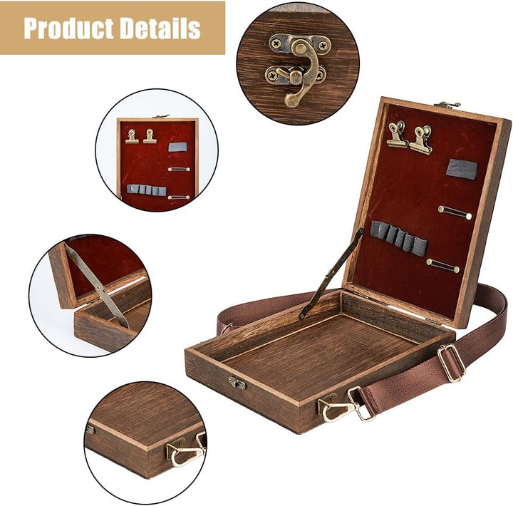 SUPERFINDINGS Schreiber Messenger Holzkasten Tischstaffelei Kasten Malpinsel Werkzeug Aufbewahrungsk