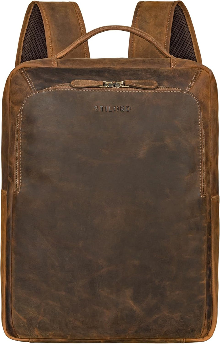 STILORD 'Martin' Einzigartiger Laptop Rucksack Leder 13+ 14 Zoll Gross Lederrucksack Damen Business
