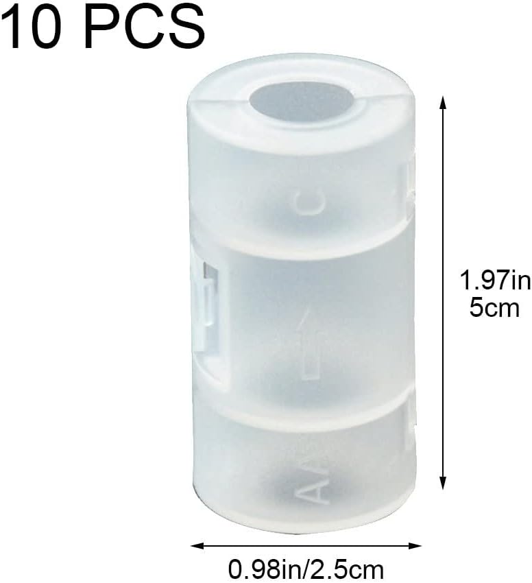 10 Pcs Aa Batterie Zur Grösse C -Batterie Kistenkisten -Box -Adapter -konverterhalter -switcher -kon