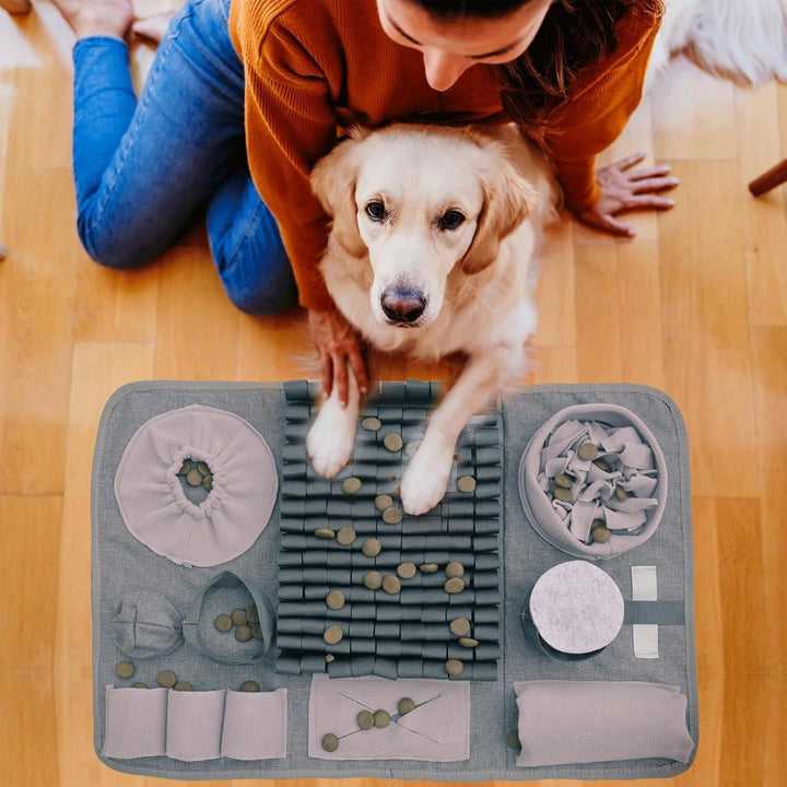 Hund SchnüFfelteppich, Waschbar Trainingsmatte Futtermatte SchnüFfelteppich FüR Hunde Riechen Traini