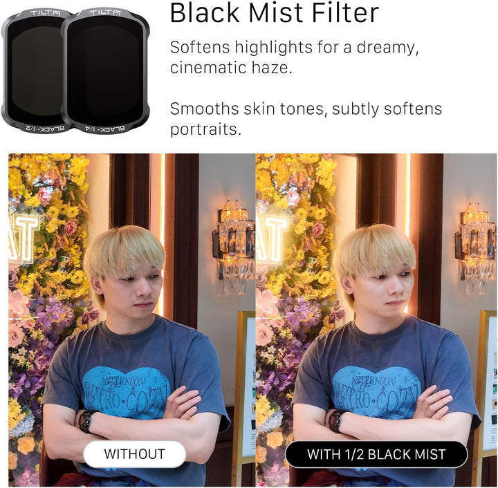 Tilta Pocket 3 Black Mist 1/4 Filter, Magnetischer Schwarzer Diffusionsfilter Kompatibel mit DJI Osm