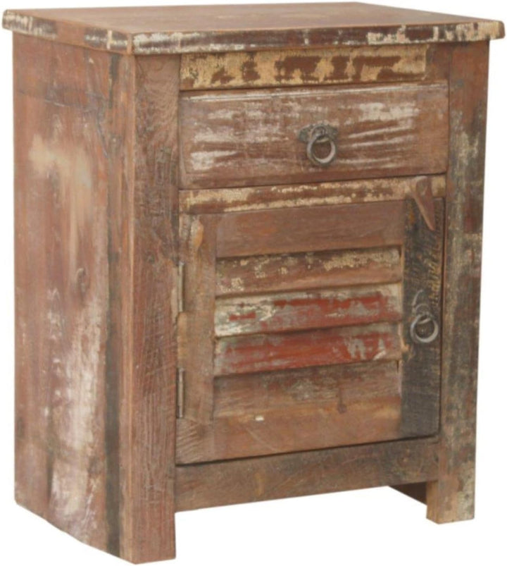 GURU SHOP Vintage Beistellschrank, Kommode, Nachttischschrank, Flurschrank - Modell 91, Braun, 56x46