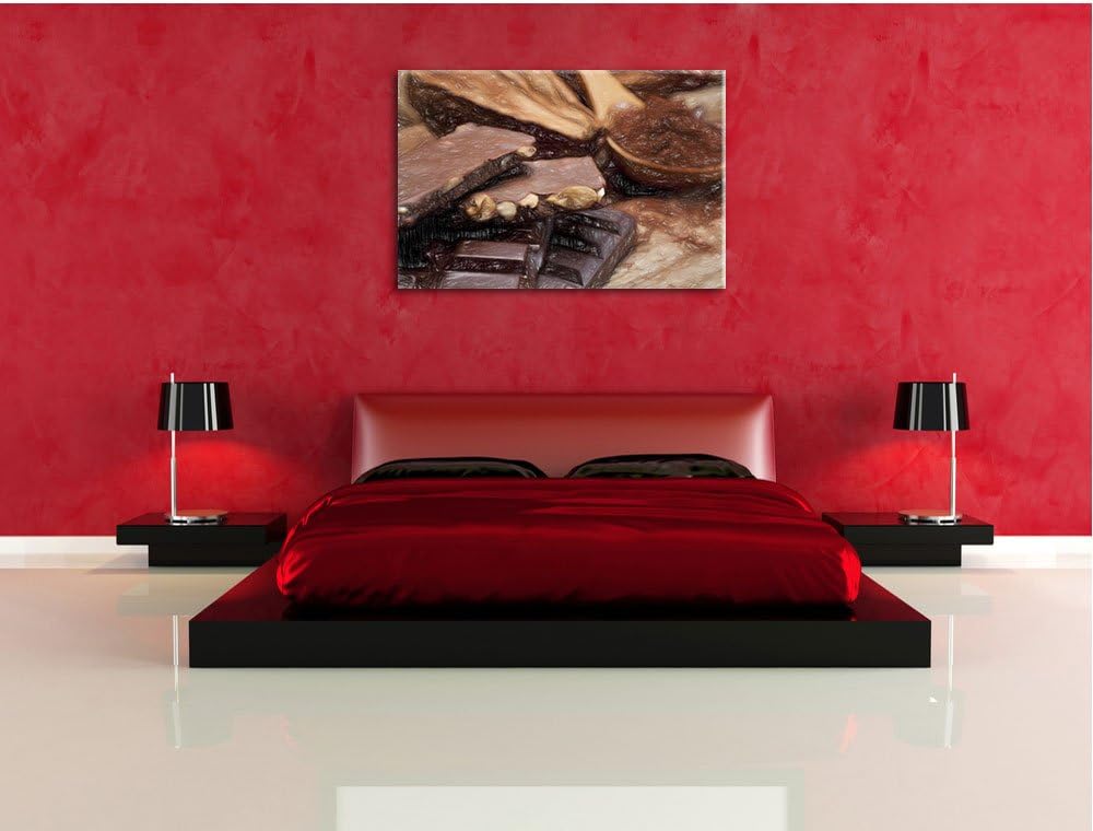 Pixxprint Leckere Schokolade als Leinwandbild/Grösse: 100x70 cm/Wandbild/Kunstdruck/fertig bespannt,