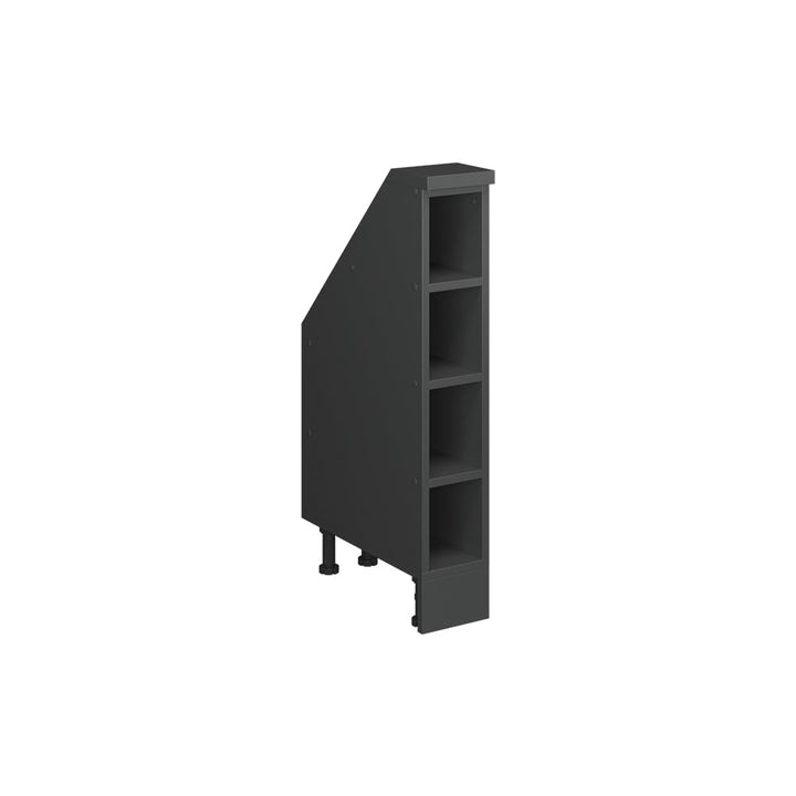 Vicco Küchenschrank für Dachschrägen R-Line, Anthrazit, 15 cm | mit 4 Fächern, geeignet für schräge