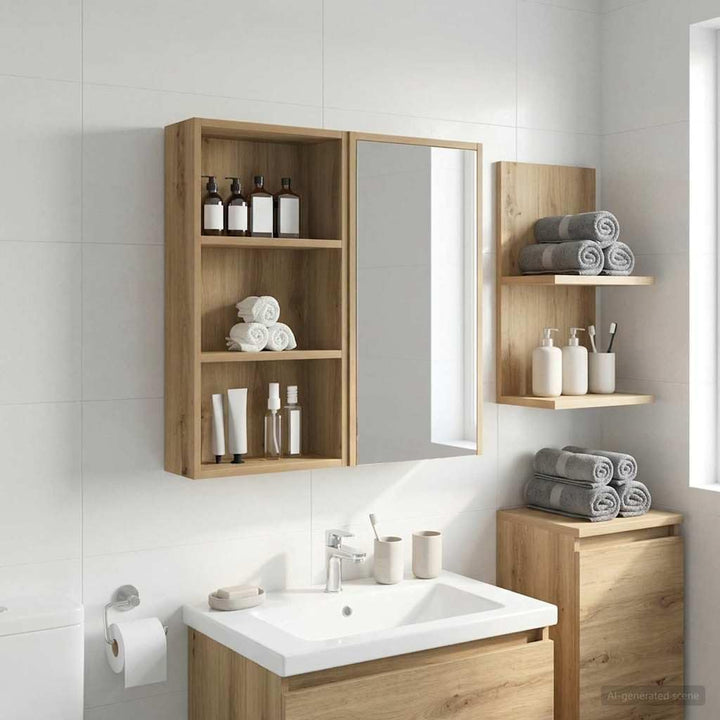 vidaXL Badezimmer-Wandschrank Kunsthandwerk Eiche 40 x 14 x 70 cm, Moderner Badschrank, rechteckiges