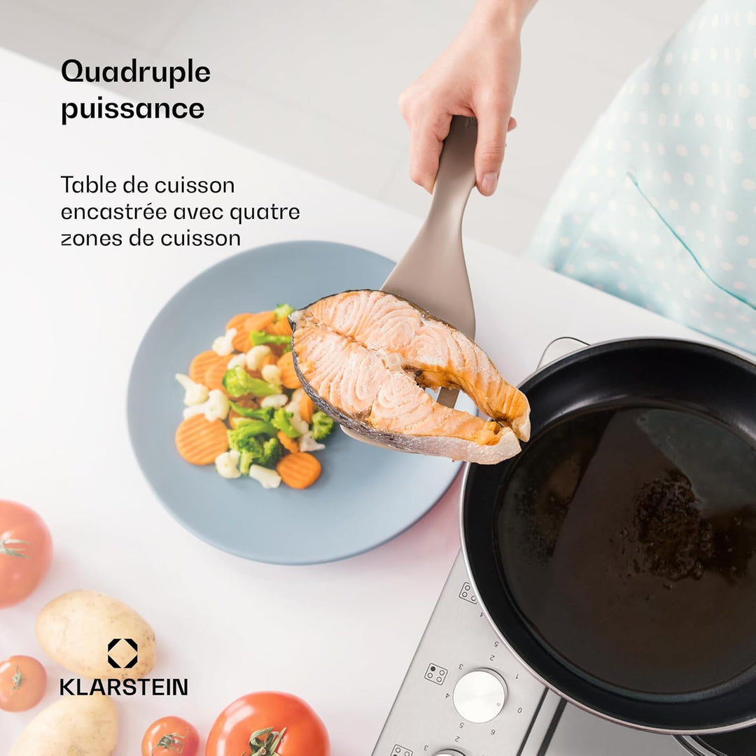 Klarstein Appetito Massekochfeld Einbau, Restwärmeanzeige, Drehknöpfe, 6 Leistungsstufen, Elektrisch