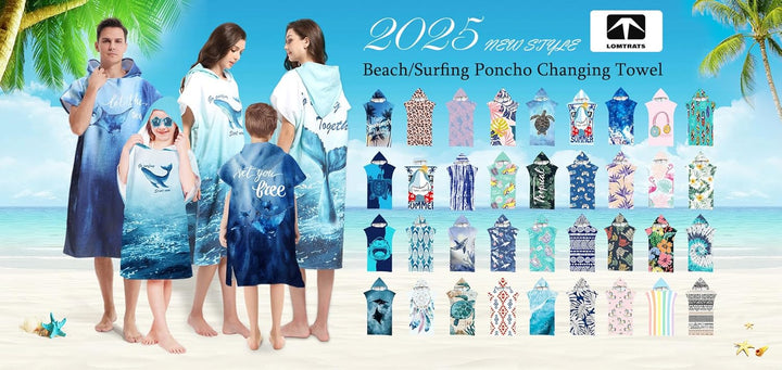 Schnelltrocknender Surfponcho, Wickeltuch, Bademantel, Sporthandtücher für Schwimmer, Hoodie für Kin