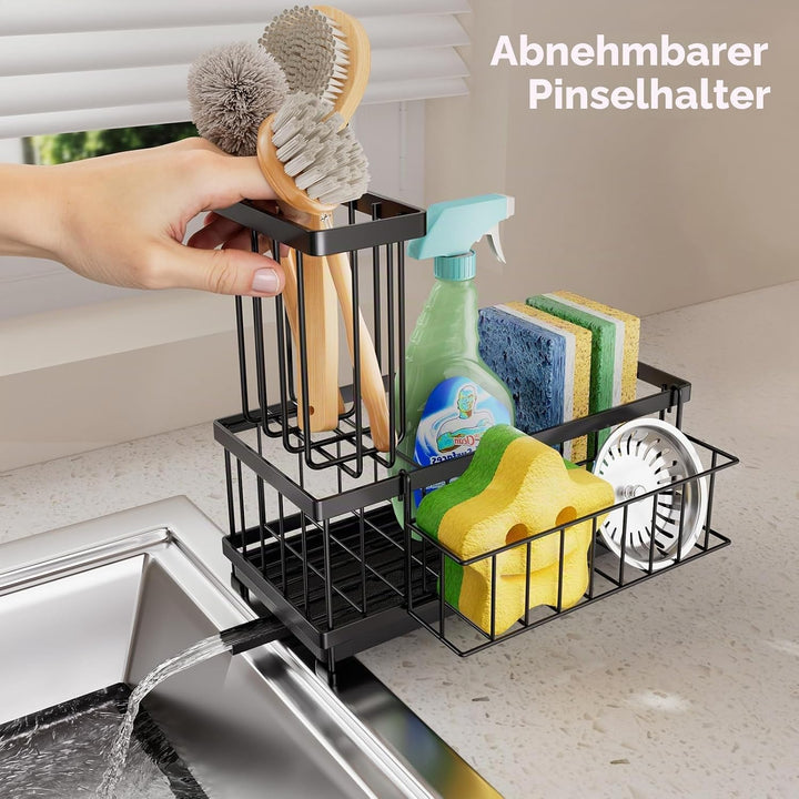 SWTYMIKI Spülbecken Organizer Spülmittel Organizer - Grosser Spüle Organizer mit 360° Automatischer