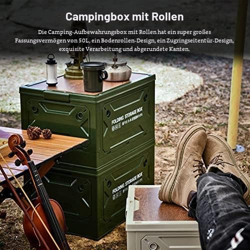 Qcwwy Faltbare Camping-Aufbewahrungsbox, Zusammenklappbare Aufbewahrungsbox, Starke Tragfähigkeit, 5