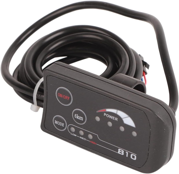 Qiilu LCD-Anzeigefeld, LED-Anzeige für Elektrofahrrad 810 mit 4-Draht-Kabelbedienfeld
