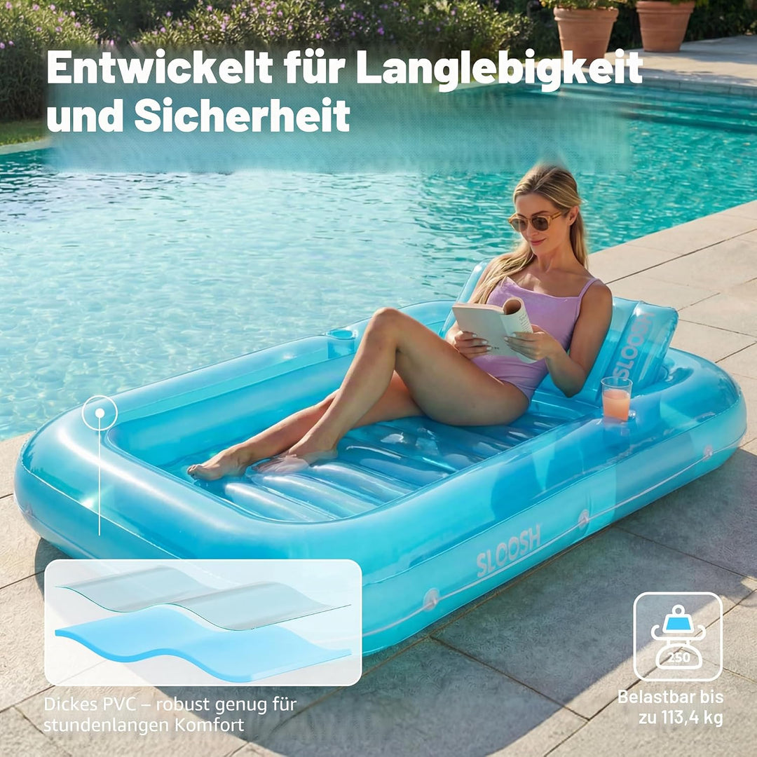 Sloosh 70" x 46"/1.78m*1.16m aufblasbarer Sonnenpool, Luftmatratzte Pool, Sonnenbad mit abnehmbarem