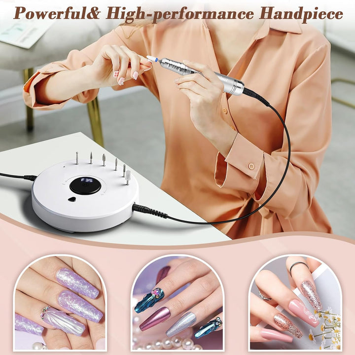 Nagelfräser für Gelnägel 35000 U, Acrylnägel, Maniküre Pediküre set, Nagelfräser Professionelle mit
